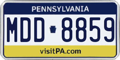 PA license plate MDD8859