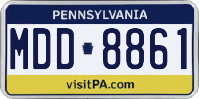 PA license plate MDD8861