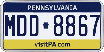 PA license plate MDD8867