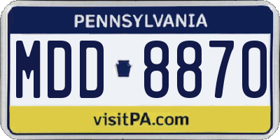 PA license plate MDD8870