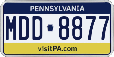 PA license plate MDD8877