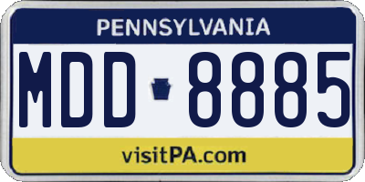 PA license plate MDD8885