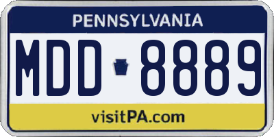 PA license plate MDD8889