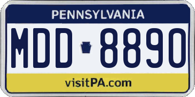 PA license plate MDD8890
