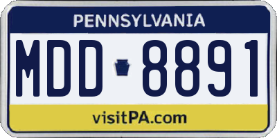 PA license plate MDD8891