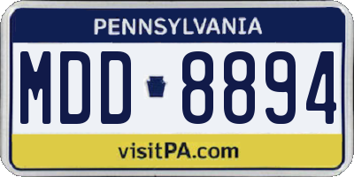 PA license plate MDD8894