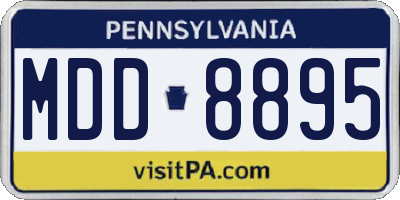 PA license plate MDD8895