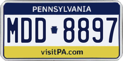 PA license plate MDD8897