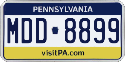 PA license plate MDD8899