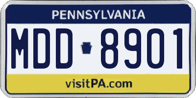PA license plate MDD8901