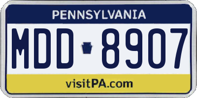 PA license plate MDD8907