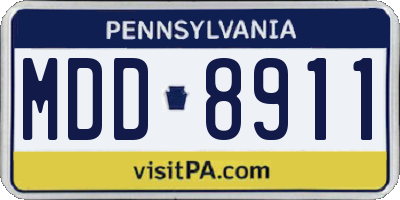 PA license plate MDD8911