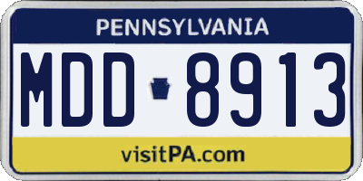 PA license plate MDD8913