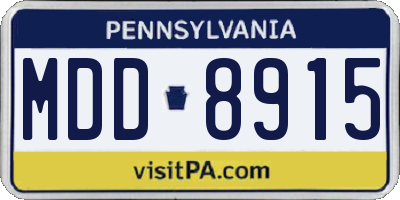 PA license plate MDD8915