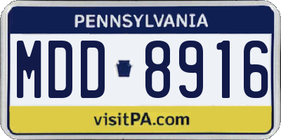 PA license plate MDD8916