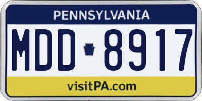 PA license plate MDD8917