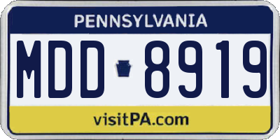 PA license plate MDD8919