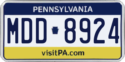 PA license plate MDD8924