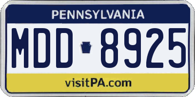 PA license plate MDD8925