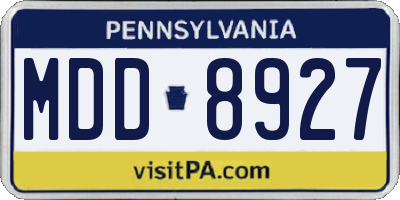 PA license plate MDD8927