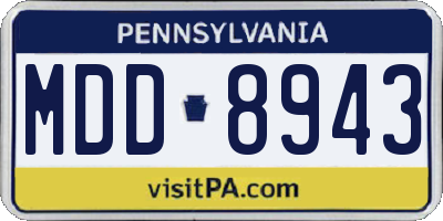 PA license plate MDD8943
