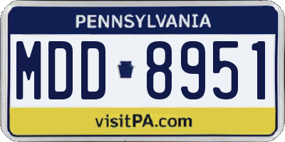 PA license plate MDD8951