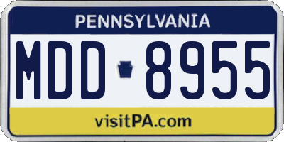 PA license plate MDD8955