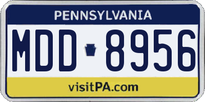 PA license plate MDD8956