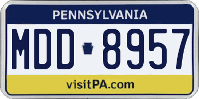 PA license plate MDD8957