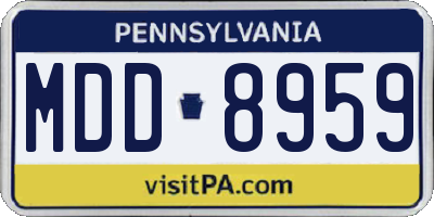 PA license plate MDD8959