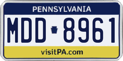 PA license plate MDD8961