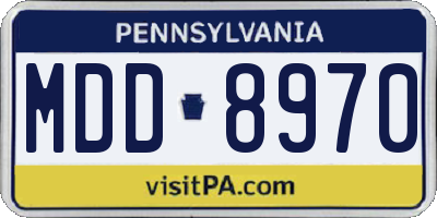 PA license plate MDD8970
