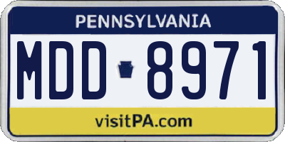 PA license plate MDD8971