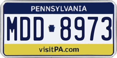 PA license plate MDD8973