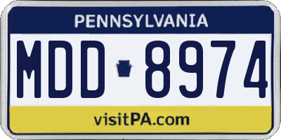 PA license plate MDD8974