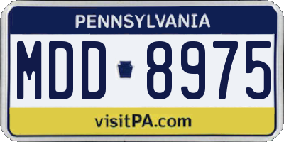 PA license plate MDD8975