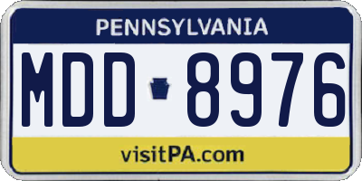PA license plate MDD8976
