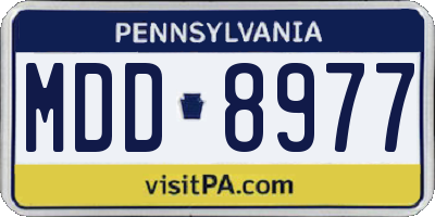 PA license plate MDD8977