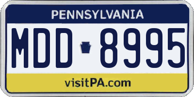 PA license plate MDD8995
