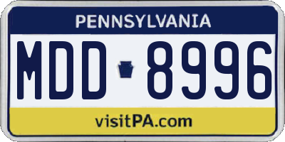PA license plate MDD8996