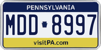 PA license plate MDD8997