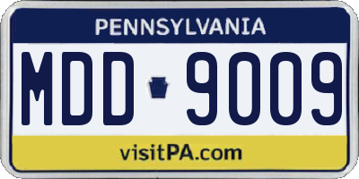 PA license plate MDD9009