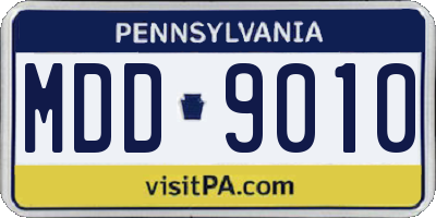 PA license plate MDD9010