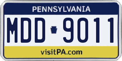 PA license plate MDD9011