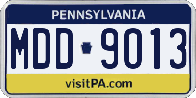 PA license plate MDD9013