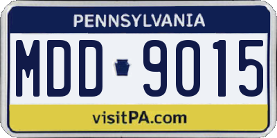 PA license plate MDD9015