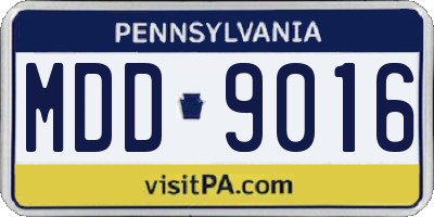 PA license plate MDD9016