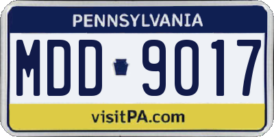PA license plate MDD9017