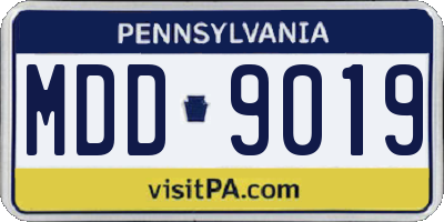 PA license plate MDD9019