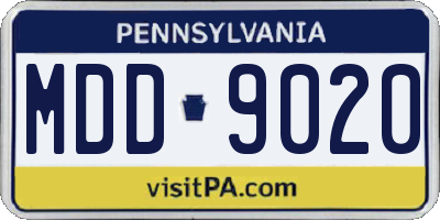 PA license plate MDD9020